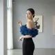 Ekeshwara Ekeshwara airforce blue colour balloon frill style off ...