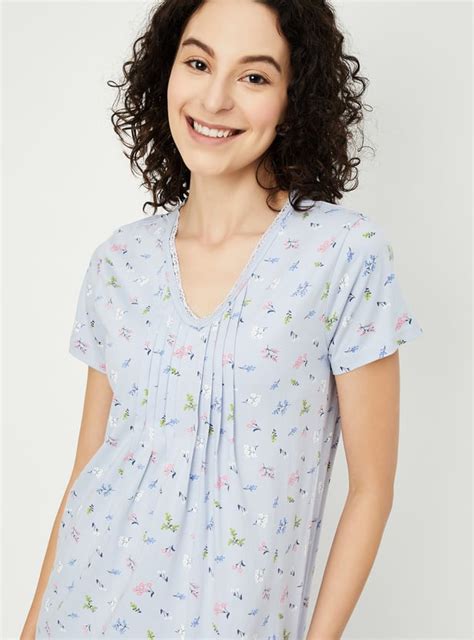 Buy Women Floral Printed Nightgown Online at just Rs. 899.0 ...