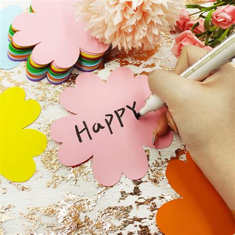 Buy 80 pcs Petal Shape Cutouts, UNIIDECO Bulletin Board Decorations ...