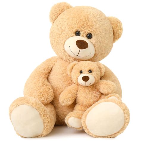 Muiteiur Giant Teddy Bear Stuffed Animal Cute Mommy and Baby Bear Teddy ...