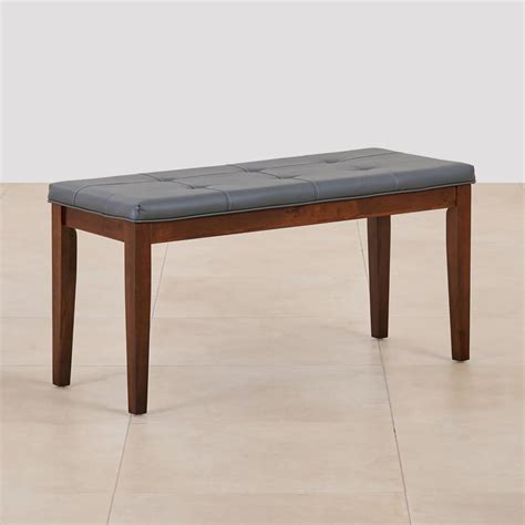 Buy (Refurbished) Jasper Faux Leather Dining Bench - Grey from Home ...