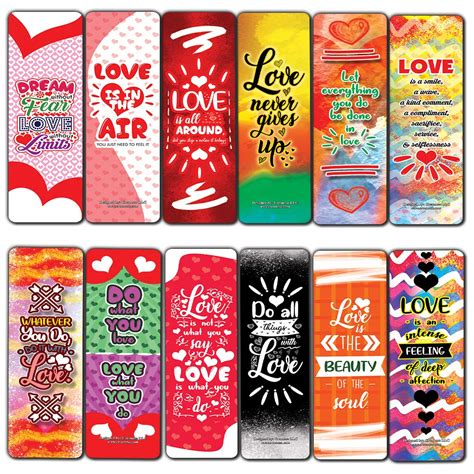 Creanoso Love Bookmarks (60-Pack) – Bookmarker Cards Bulk Set – Premium ...