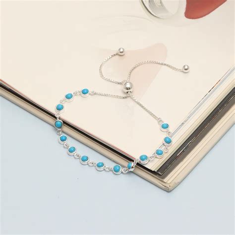 Buy 925 Sterling Silver Turquoise Stone Silding Bolo Adjustable ...
