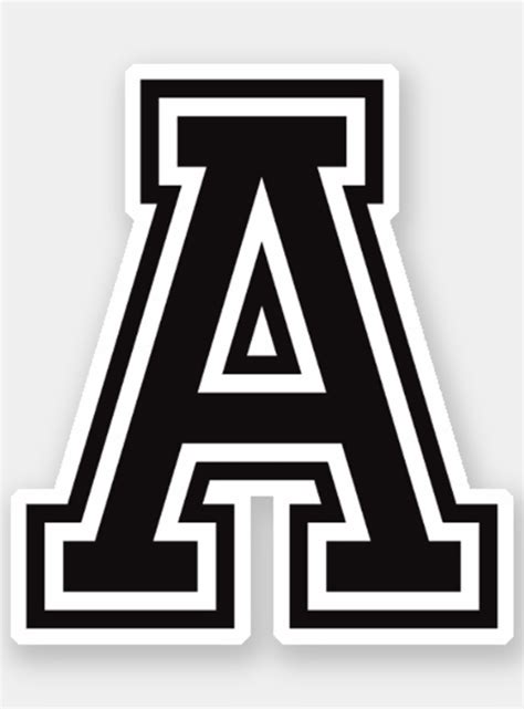 Letter A sporty college font alphabet stickers. Letter A sticker ...