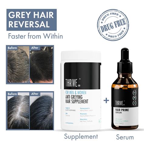 Anti Grey Hair Prime Serum and Supplements | Men Women: Reverse ...