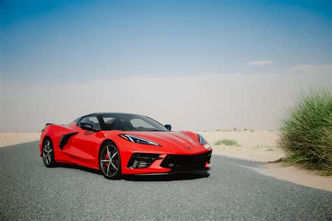 Rent Chevrolet Corvette Red in Dubai - Sportscars - Octane.Rent