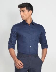 ARROW Men Self Design Formal Blue Shirt - Buy ARROW Men Self Design ...
