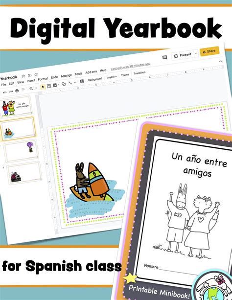 End of the Year Un año entre amigos YEARBOOK Printable Spanish Resource ...