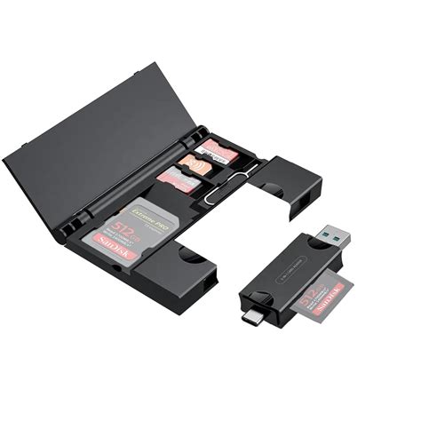 FND TYFY Series Card Holder and Card Reader 2 in 1 USB 3.1 and Type C ...