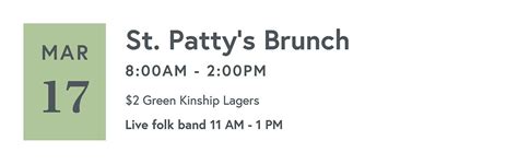 St. Patricks Day Brunch, Homa at Kinship Landing, South Nevada Avenue ...