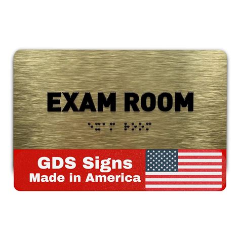 Exam Room Sign - ADA Compliant Utility Sign, Raised Letters, Grade 2 ...