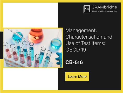 Management, Characterisation and Use of Test Items: OECD 19 | CRAMbridge