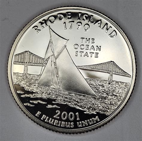 2001 s Rhode Island State Washington Proof Quarter- USA Coin | Property ...