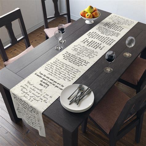 Bible Verse Jesus Quotes Table Runner Cotton Poly Jesus' Words Home ...