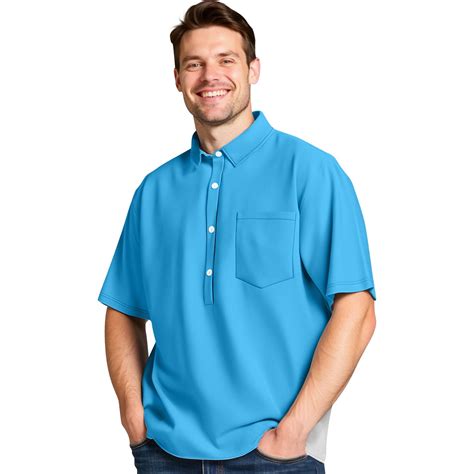 Abcomgle Big and Tall Polo Shirts for Men Short Sleeve 4 Button Polo ...