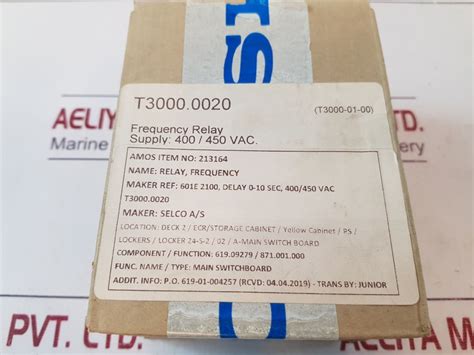 Selco t3000.0020 frequency relay – Aeliya Marine Tech