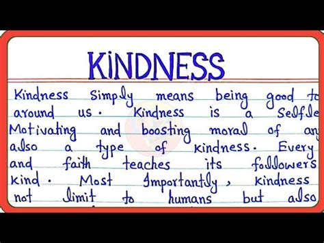 Essay on Kindness in English | Paragraph on Kindness - YouTube