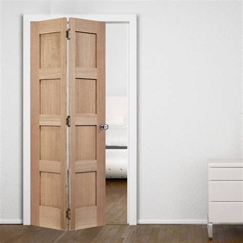 Contemporary 4 Panel Oak Solid Bifold Door | LPD Panel Doors | Oak ...
