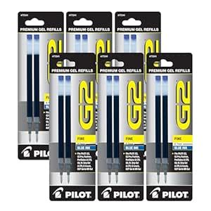 Value Pack of 6 - Pilot G2 Gel Ink Refill, 2-Pack for Rolling Ball Pens ...