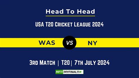 WAS vs NY Player Battle Head to Head Player Stats/Record, USA T20 ...