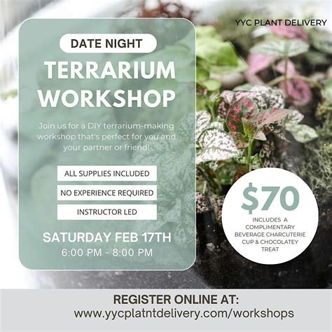 Date Night Terrarium Planter Workshop, The Coterie Co., Okotoks, 17 ...