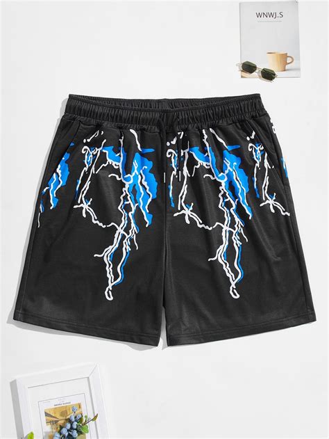Men Graphic Print Shorts | Streetwear fashion shorts, Mens streetwear ...