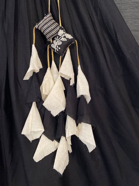 Black Color Pure Cotton Two Piece Lehenga With Lucknowi Work