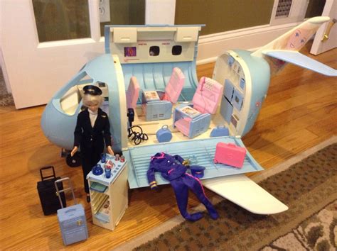 Vintage 1999 Barbie Blue Jumbo Jet Airplane Plane Set | Barbie playsets ...