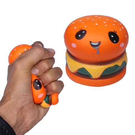 Buy Wizme Squishy and Stretchy Squeeze Soft Stress Relief Burger Toy ...