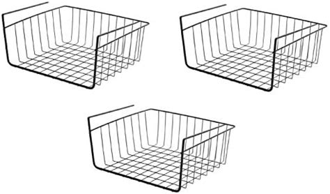 Go Hooked 12 Inch Under Shelf Basket Powder Coated Iron Black Powder ...