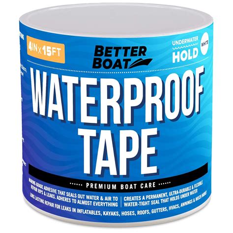 White Waterproof Tape for Leaks Thick Heavy Duty Water Proof Tape Sealing Marine Grade Outdoor ...