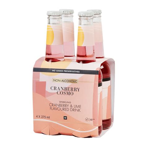 Non-Alcoholic Sparkling Cranberry And Citrus Cosmo Drink 4 x 275 ml ...