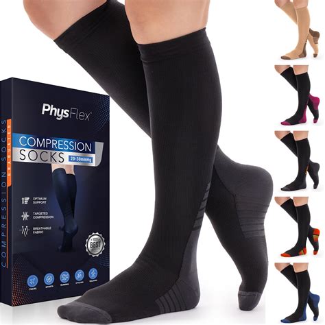 PhysFlex Compression Socks for Women and Men - Best Support for Running ...