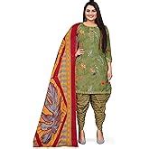 Buy Rajnandini Women's Orange Cotton Printed Unstitched Salwar Suit ...