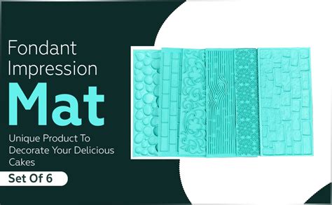 Jubilant 6 Pack Fondant Impression Mat Fondant Mold Set, Embossed Tree ...