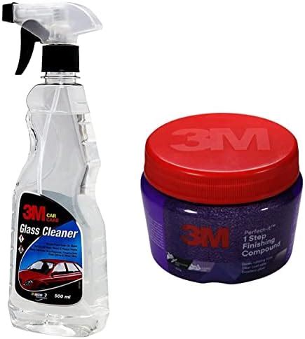3M Car Care Glass Cleaner, 500ml & IA260165237 Perfect-It 1-Step Finish ...