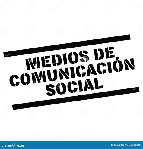 Social Media Stamp in Spanish Stock Vector - Illustration of label ...