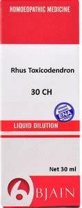 Bjain Rhus Toxicodendron 30 CH Dilution Price in India - Buy Bjain Rhus ...