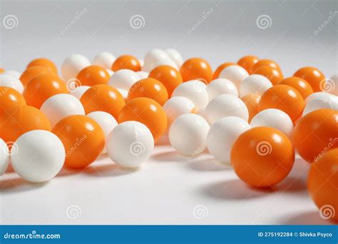 Orange Ping Pong Balls with White Balls Generative AI Stock Illustration - Illustration of macro ...