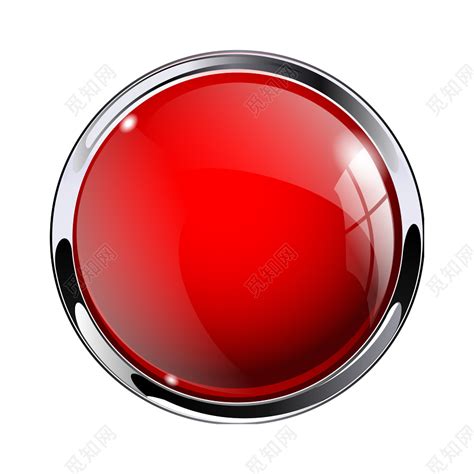 红色科技商务金属按钮图片素材免费下载 - 觅知网
