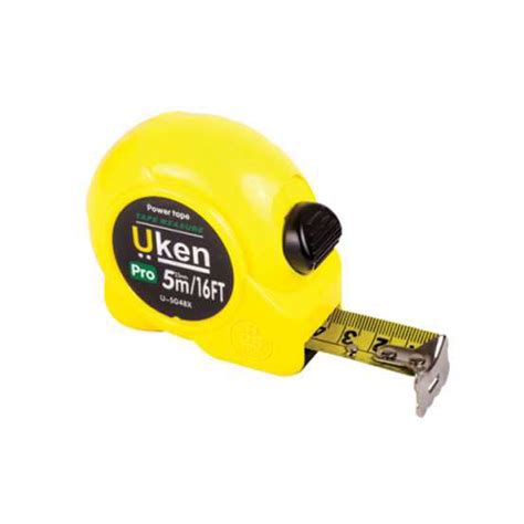 Uken Measuring Tape, Yellow, 19mm x 5mtr