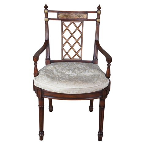 Theodore Alexander English Regency Greek Key Brass Inlay Desk Side ...