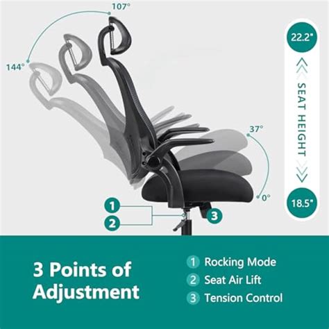 SMUG Ergonomic Mesh Office Chair with Adjustable Headrest India | Ubuy