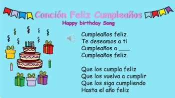 Birthday song in Spanish- cumpleaños feliz mp3 by La Profe Lini | TPT