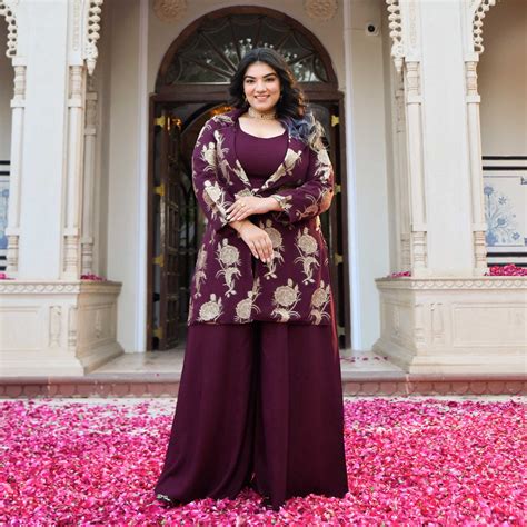 Buy Victoria Wine Banarasi Blazer Co-Ord Set | Meera Plus Size