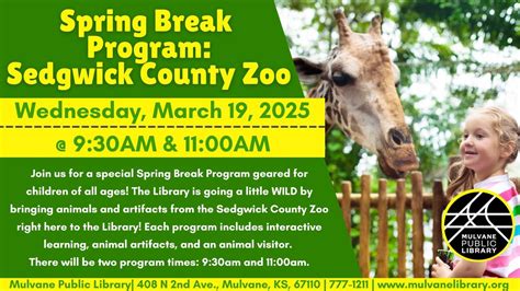 Spring Break 2025: Sedgwick County Zoo, 408 N 2nd Ave, Mulvane, KS ...