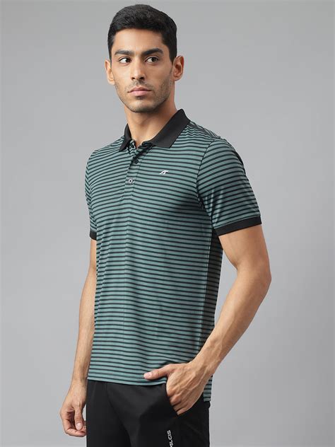 Alcis Men Jasper Anti-Static Stretch-X Slim-Fit Running Polo T-Shirt