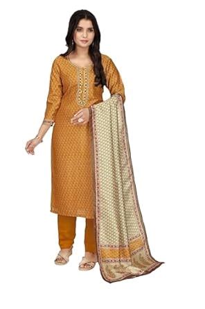Buy VORIMA Women Ghicha Silk Kurta Pant Dupatta Seta,Khatli Hand Work ...