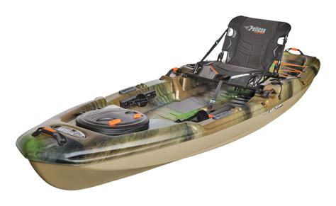 Kayak de pêche 1 personne Pelican The Catch 120, camouflage olive/kaki ...