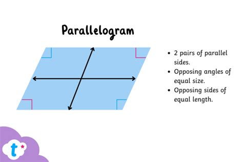 A parallelogram is a 2D shape with four straight sides.
